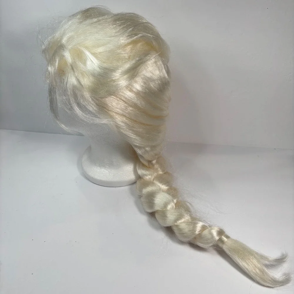 Disney Frozen II Elsa Costume Wig Blonde Braid Disguise Women Halloween Dress Up
